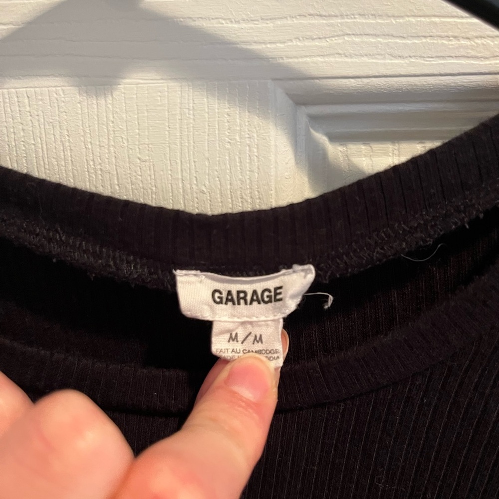 Garage Black Ribbed Crop Top - Picture 3 of 4